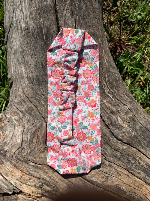 Bandeau "Le Classique" - 100% Coton Bio - Fleuri Vintage - Malou au Fil des Saisons