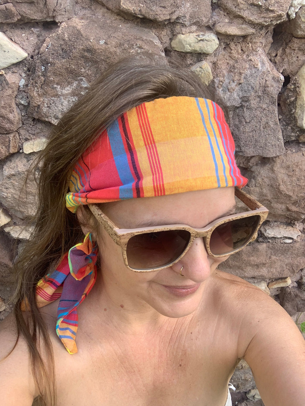 Bandeau en Madras 100% Coton - Multicolore Fait Main - MALOU au Fil des Saisons