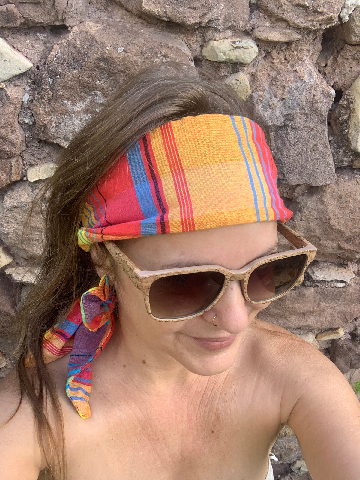 Bandeau en Madras 100% Coton - Multicolore Fait Main - MALOU au Fil des Saisons