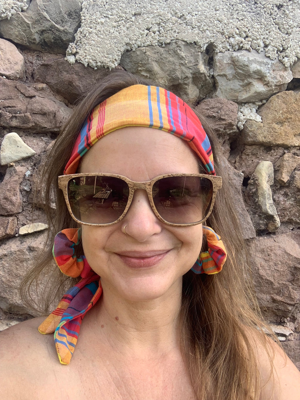 Bandeau en Madras 100% Coton - Multicolore Fait Main - MALOU au Fil des Saisons
