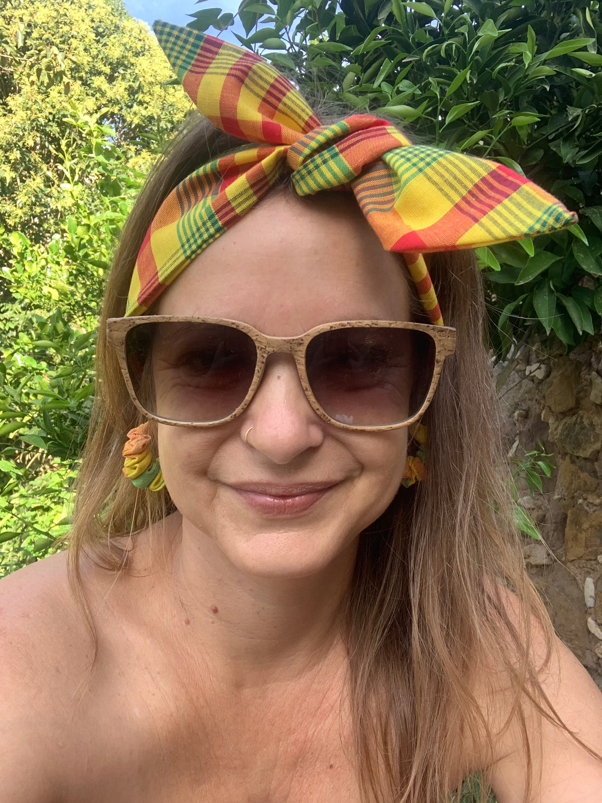 Bandeau en Madras - 100% Coton - Multicolore Fait Main - MALOU au Fil des Saisons
