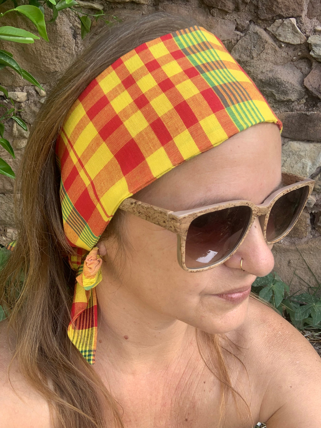 Bandeau en Madras - 100% Coton - Multicolore Fait Main - MALOU au Fil des Saisons