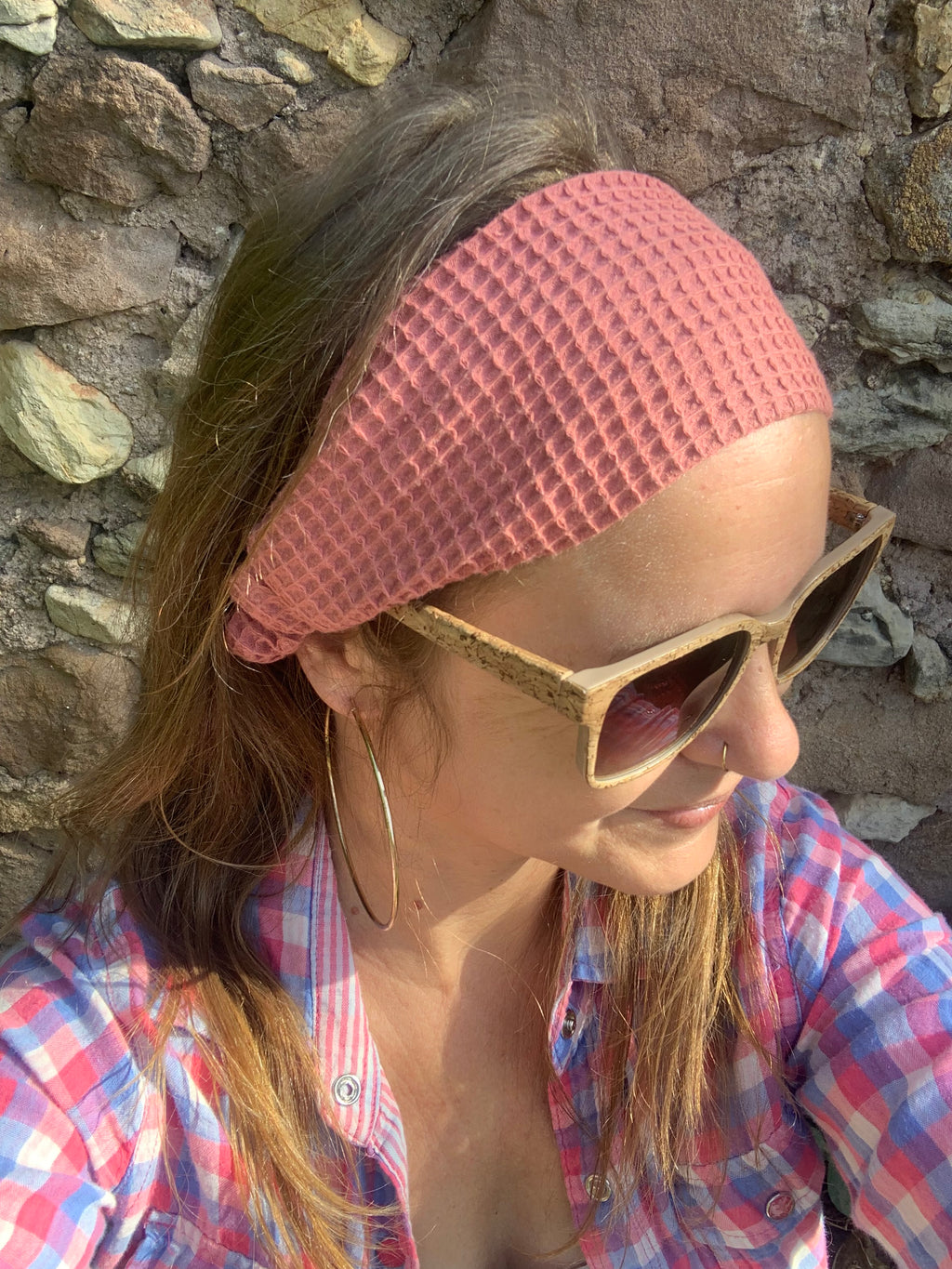 Bandeau cheveux Le Classique nid d'abeille 100% coton bio GOTS, MALOU au Fil des Saisons