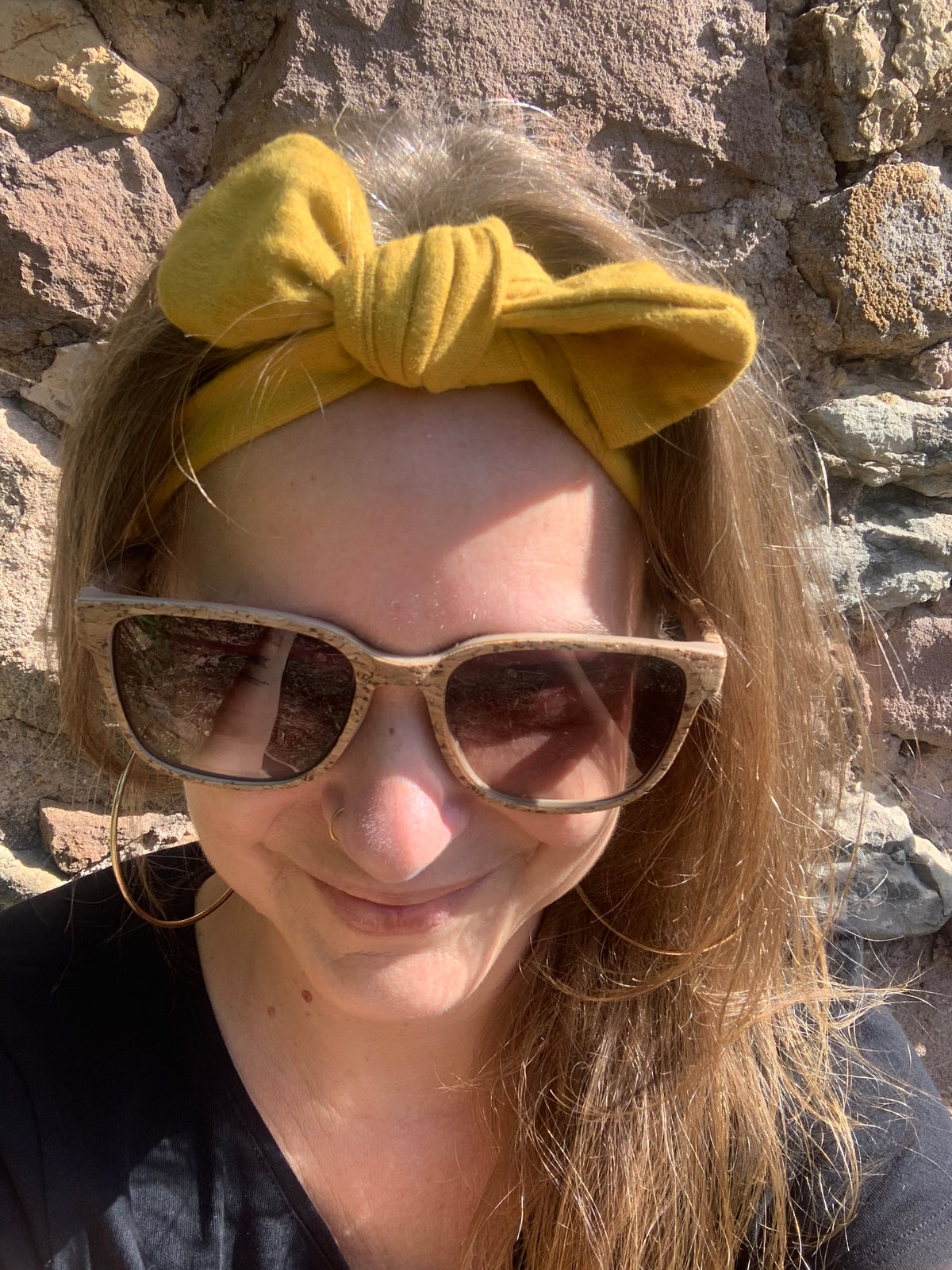 Bandeau Le Classique en flanelle jaune moutarde tissu flanelle doux uni, accessoire cheveux artisanal fait main en France, MALOU au Fil des Saisons