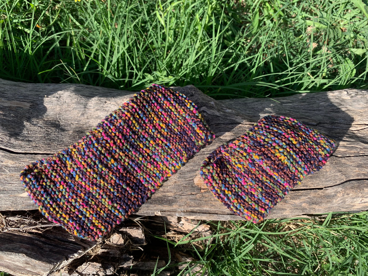 Bandeaux tricotés à la main au point mousse, multicolore, Fabrication artisanale et française, MALOU au Fil des Saisons