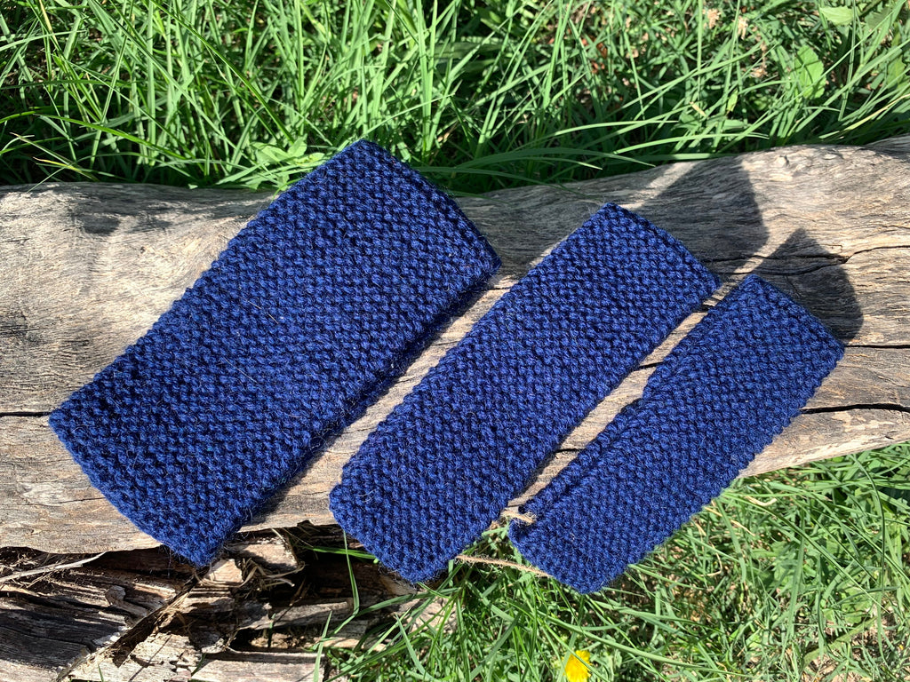 Bandeau tricoté main 90% laine 10% chlorofibre bleu marine, bandeau cheveux chaud artisanal fait main, MALOU au Fil des Saisons