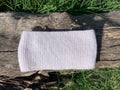 Bandeau tricoté main blanc, 50% polyamide 25% laine peignée 25% acrylique, accessoire cheveux artisanal fait main en France, MALOU au Fil des Saisons