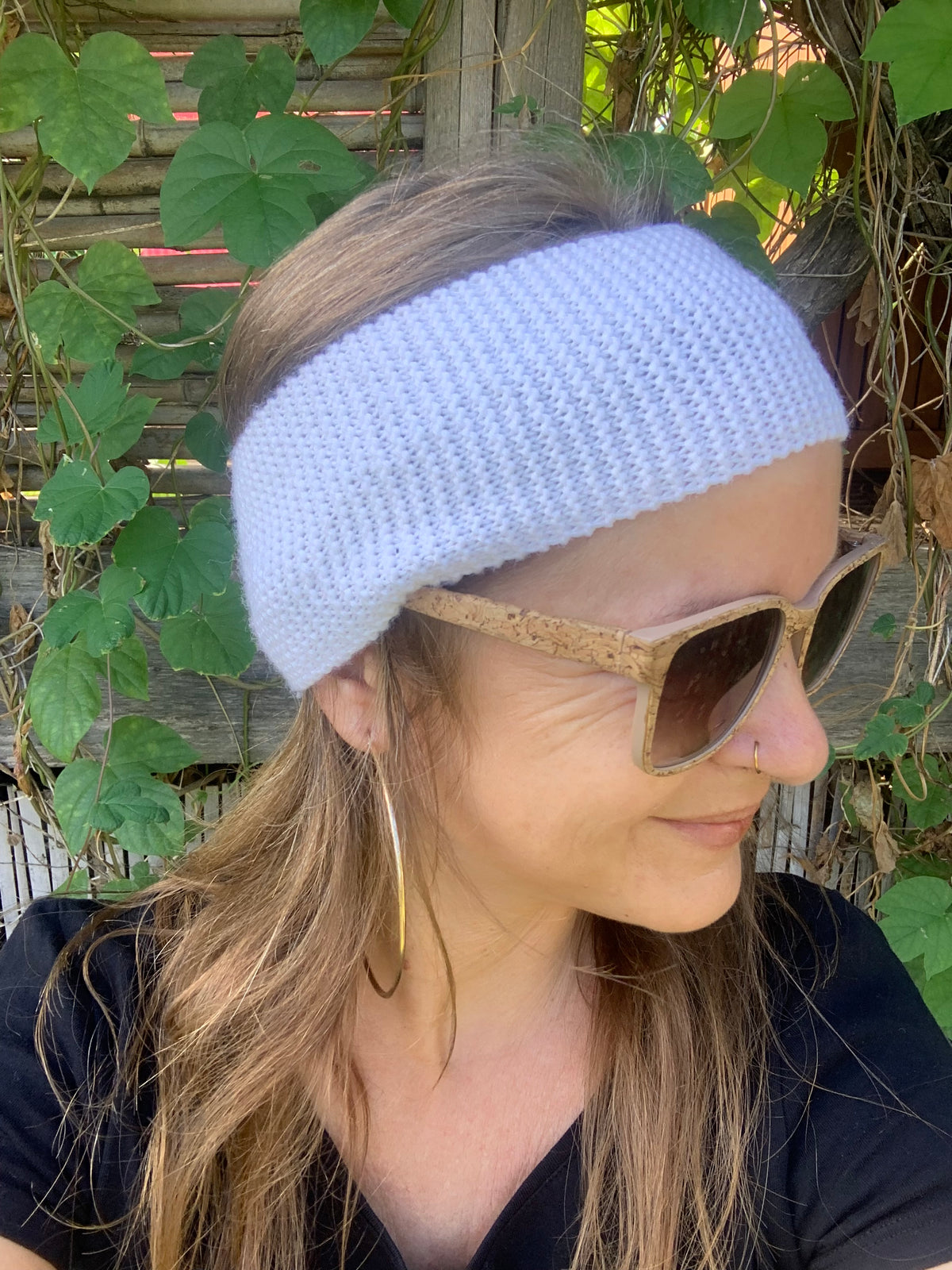 Bandeau tricoté main blanc, 50% polyamide 25% laine peignée 25% acrylique, accessoire cheveux artisanal fait main en France, MALOU au Fil des Saisons