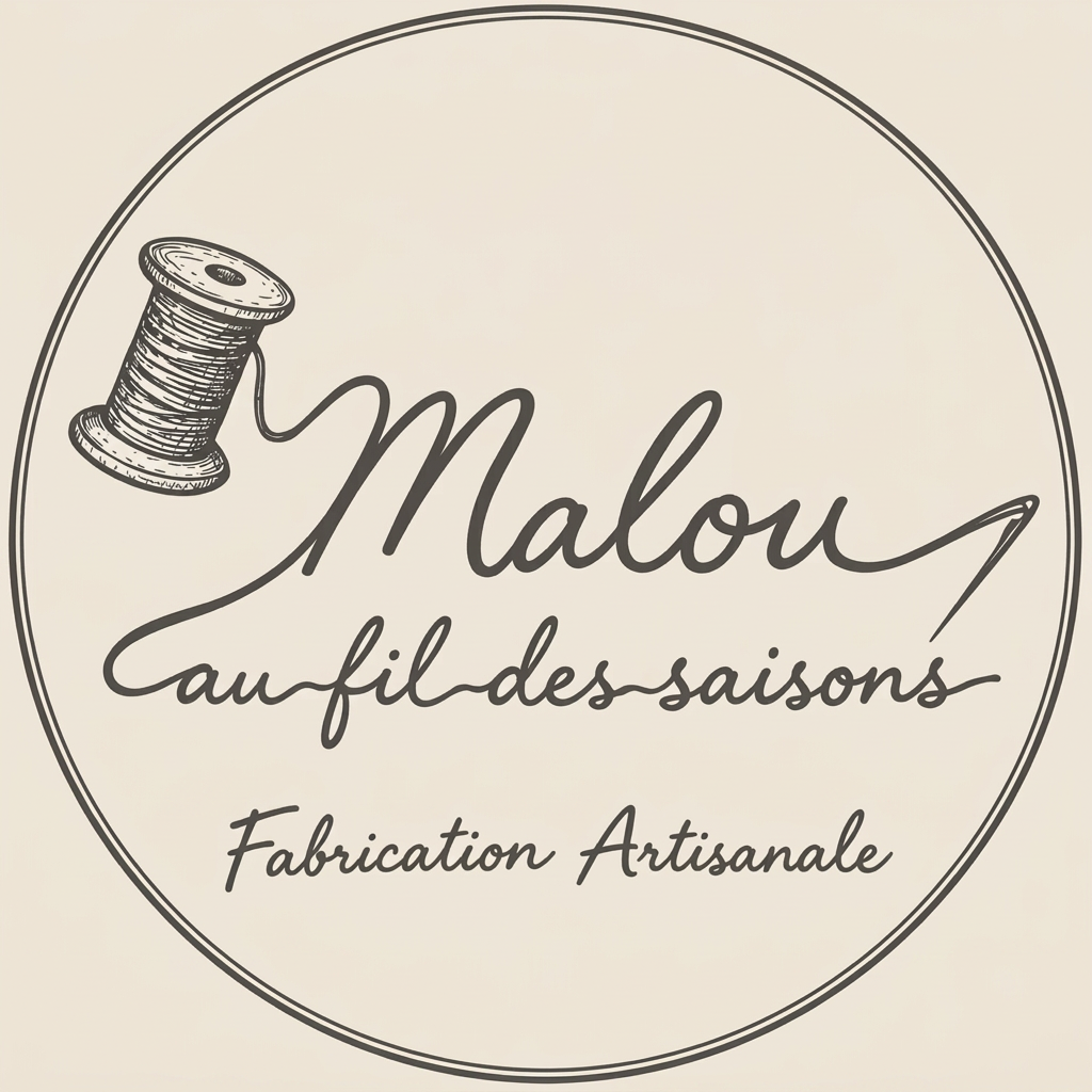 Logo MALOU sur fond lin uniforme