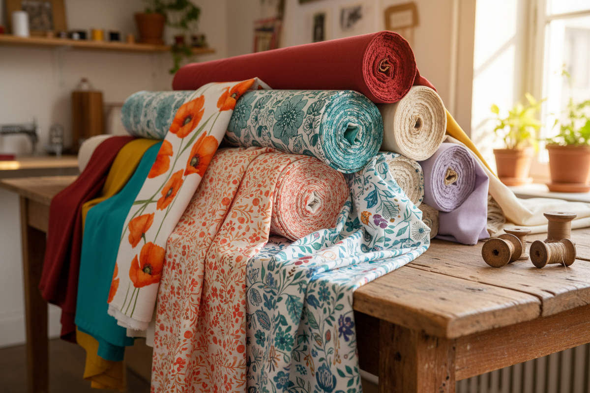 Rouleaux de tissus floraux MALOU atelier